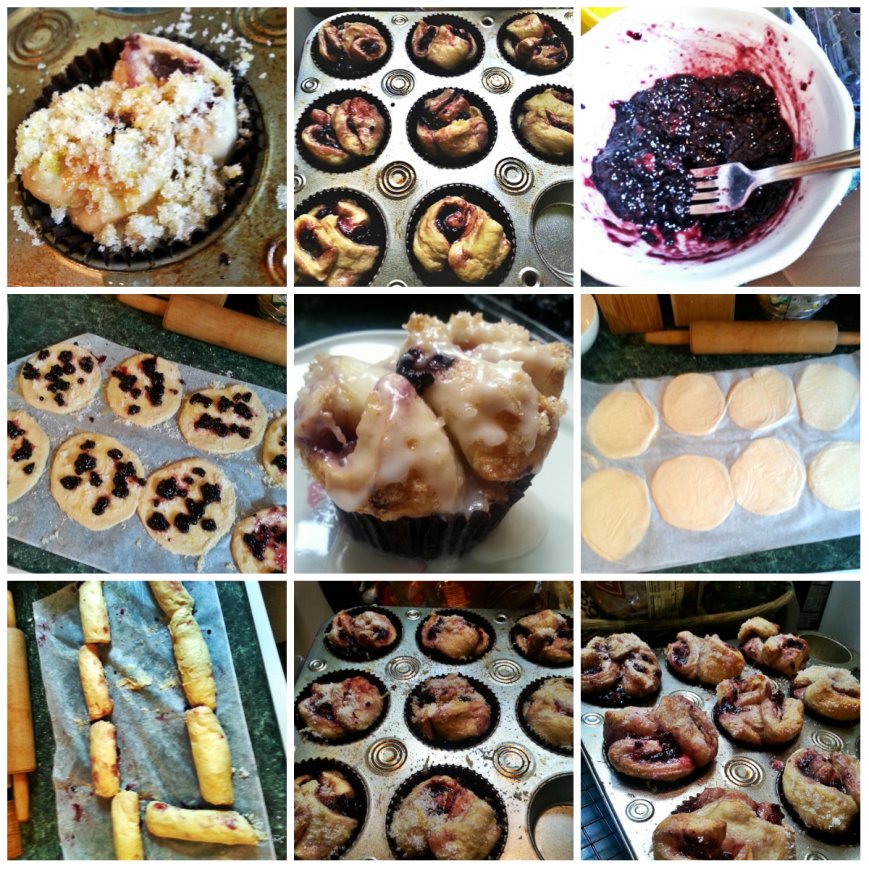 Blackberry Sweet Roll collage